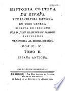 Historia crítica de España y de la cultura Española, compuesta en italiano y en español