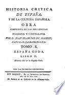Historia critica de España, y de la cultura Española