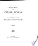 Historia Crítica de la Literatura Espanola