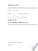 Historia de la imprenta en Venezuela hasta el fin de la Primera República, 1812
