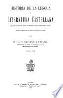 Historia de la lengua y literatura castellana