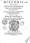 Historia de las antiguedades de la ciudad de Salamanca...