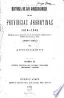 Historia de los gobernadores de las Provincias Argentinas desde 1810 hasta la fecha