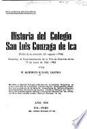 Historia del Colegio San Luis Gonzaga de Ica