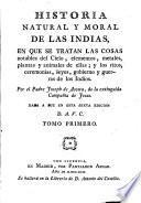 Historia natural y moral de las Indias