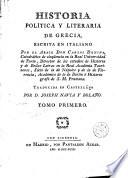 Historia política y literaria de Grecia, 1