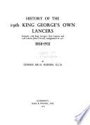 History of the 19th King George's Own Lancers, Formerly 18th King George's Own Lancers and 19th Lancers (Fane's Horse), Amalgamated in 1921