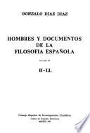 Hombres y documentos de la filosofía española: H-LL