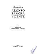 Homenaje a Alonso Zamora Vicente