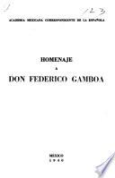 Homenaje a don Federico Gamboa