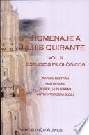 Homenaje a Luis Quirante (2 vols.)
