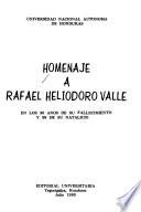 Homenaje a Rafael Heliodoro Valle