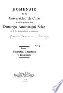 Homenaje de la Universidad de Chile a su ex rector don Domingo Amunátegui en el 75. ̊aniversario de su nacimiento