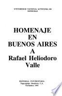Homenaje en Buenos Aires a Rafael Heliodoro Valle