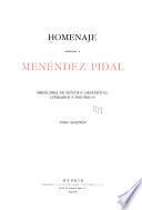 Homenaje ofrecido a Menéndez Pidal