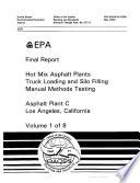 Hot Mix Asphalt Plants Truck Loading and Silo Filling Manual Methods Testing