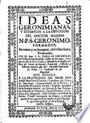 Ideas geronimianas, y estimulos a la devocion del Doctor Maximo N.P.S. Geronimo