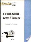 II Reunion Nacionales De Pastos Y Forrajes
