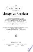 III Centenario do veneravel Joseph de Anchieta