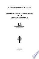 III Congreso Internacional de la Lengua Española