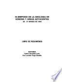 III Simposio de la Geología de Sonora y Areas Adyacentes