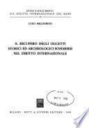 Il recupero degli oggetti storici ed archeologici sommersi nel diritto internazionale