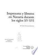 Impresores y libreros en Navarra durante los siglos XV-XVI