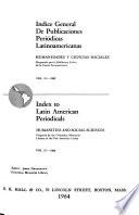 Index to Latin American periodicals