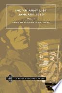 Indian Army List January 1919 — Volume 1