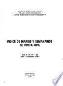 Indice de diarios y semanarios de Costa Rica