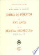 Indice de insertos en XXV años de la revista Hidalguía