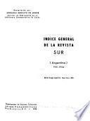 Indice general de la revista Sur (Argentina) 1913-1954