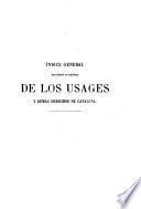 Índice general por orden alfabético de los usages y demás derechos de Cataluña