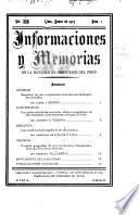 Informaciones y memorias de la Sociedad de Ingenieros del Perú