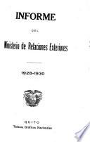 Informe a la nación que presenta el Ministerio de Relaciones Exteriores