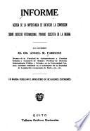 Informe acerca de la importancia de ratificar la convención sobre derecho internacional privado suscrita en La Habana