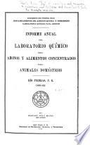 Informe Anual del Laboratorio Químico para Abonos y Alimentos Concentrados para Animales Domesticos, Rio Piedras, P.R