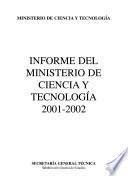 Informe del Ministerio de Ciencia y Tecnología