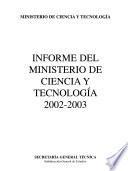 Informe del Ministerio de Ciencia y Tecnología