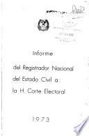 Informe del Registrador Nacional del Estado Civil
