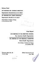 Informe final, reunión del Consejo Directivo, Organización Panamericana de la Salud