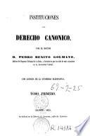 Instituciones del derecho canonico