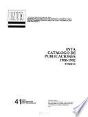 INTA catálogo de publicaciones, 1980-1992