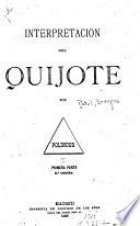 Interpretacion del Quijote, por Polinous [pseud.].