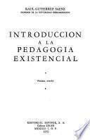 Introducción a la pedagogía existencial
