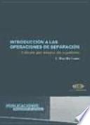 Introducción a las operaciones de separación