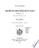 Inventaire-sommaire des Archives départementales antérieures à 1790