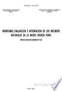 Inventario, evaluación e integración de los recursos naturales de la Micro Región Puno