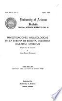 Investigaciones arqueológicas en la sabana de Bogotá, Colombia (cultura Chibcha)