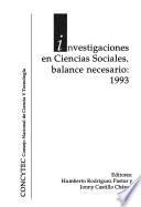 Investigaciones en ciencias sociales, balance necesario, 1993